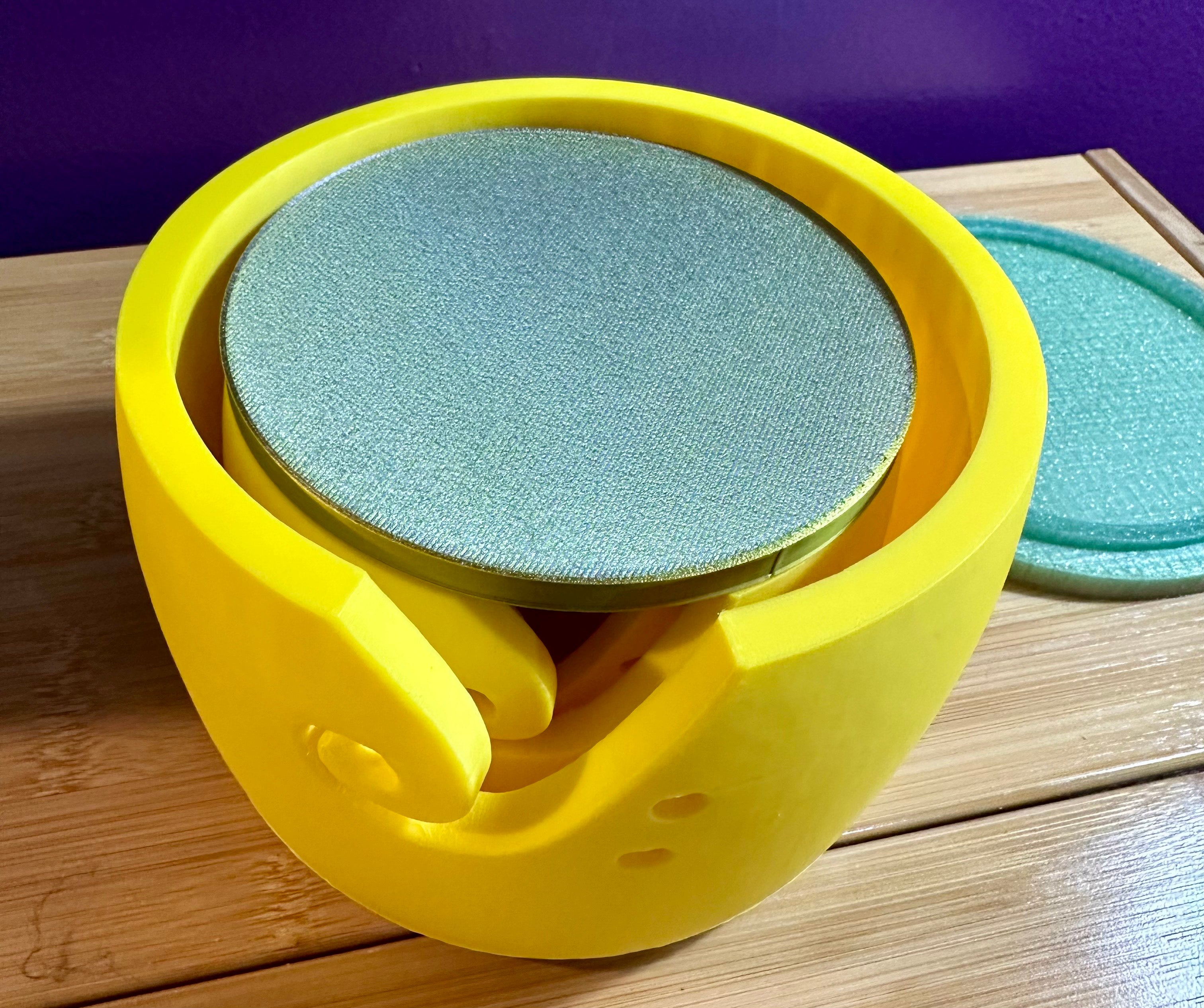 Set of 3 Nesting Yarn Bowls plus a Single Yarn Holder