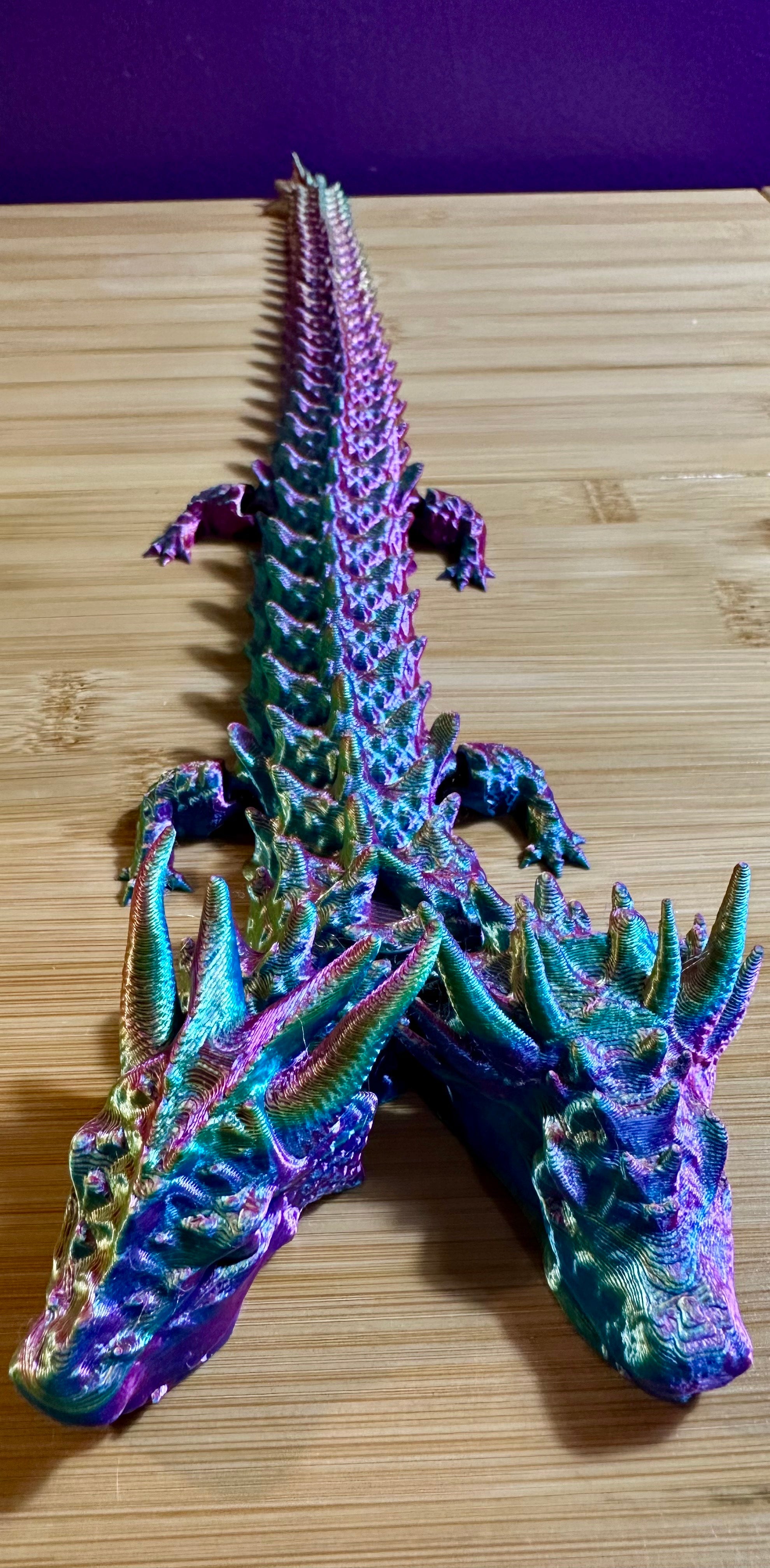 Two Headed Articulated Dragon 3d printed
