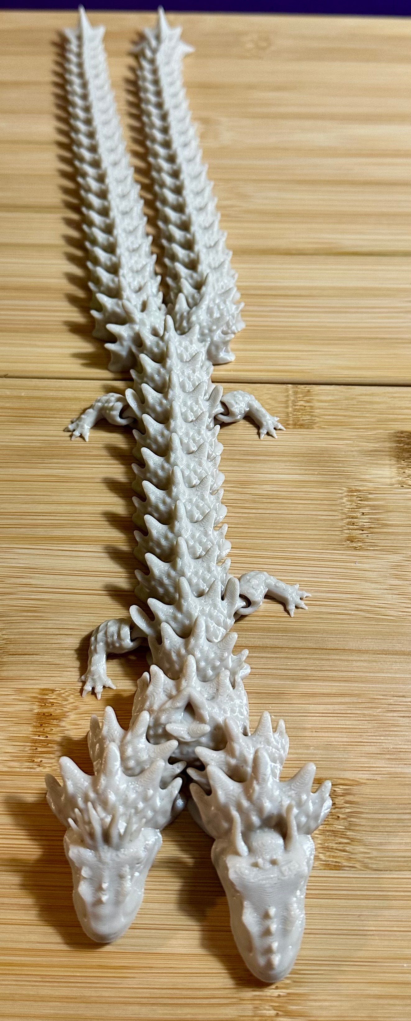 Two Headed Two Tail Articulated Dragon 3d printed