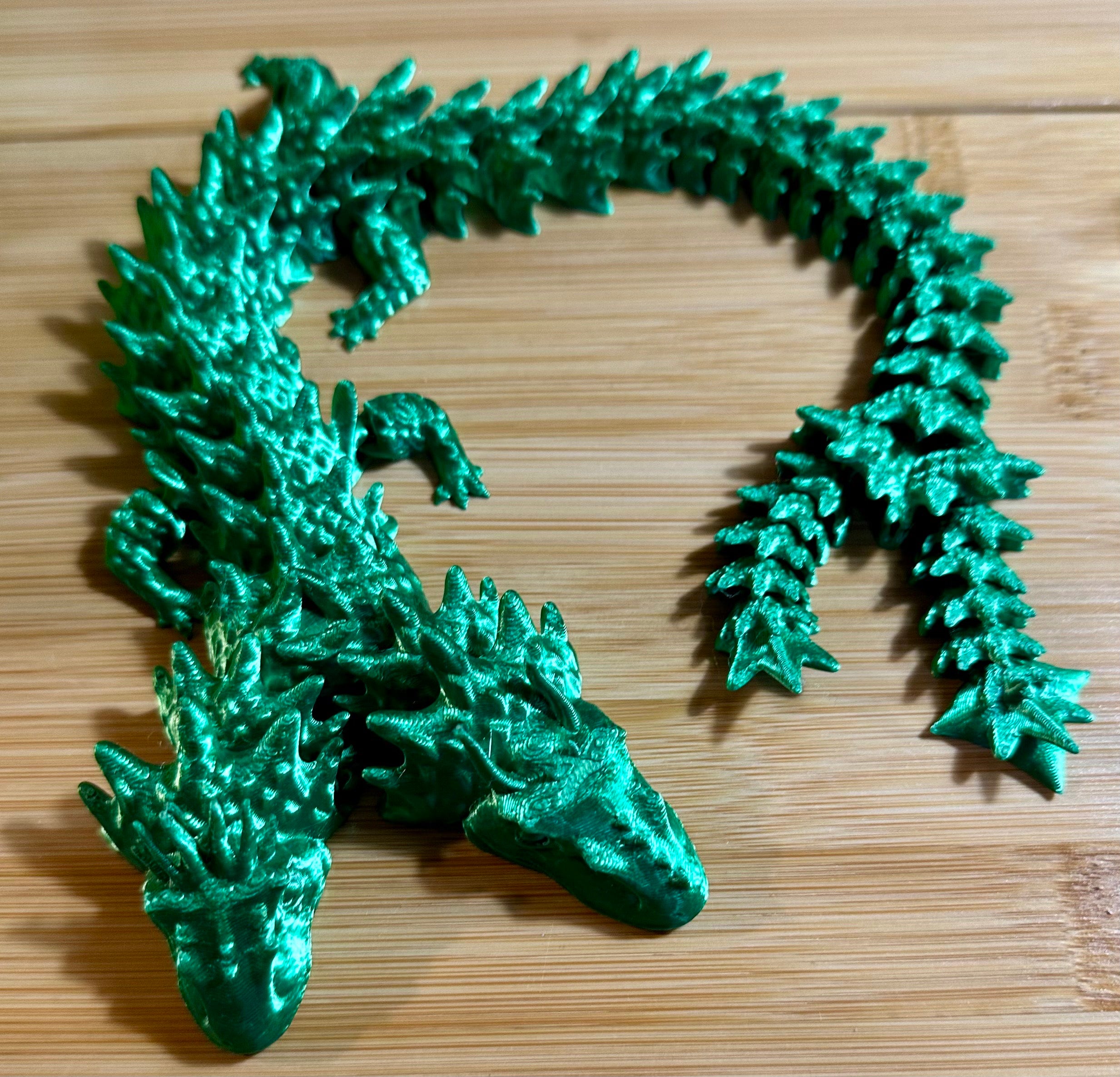 Two Headed Two Tail Articulated Dragon 3d printed