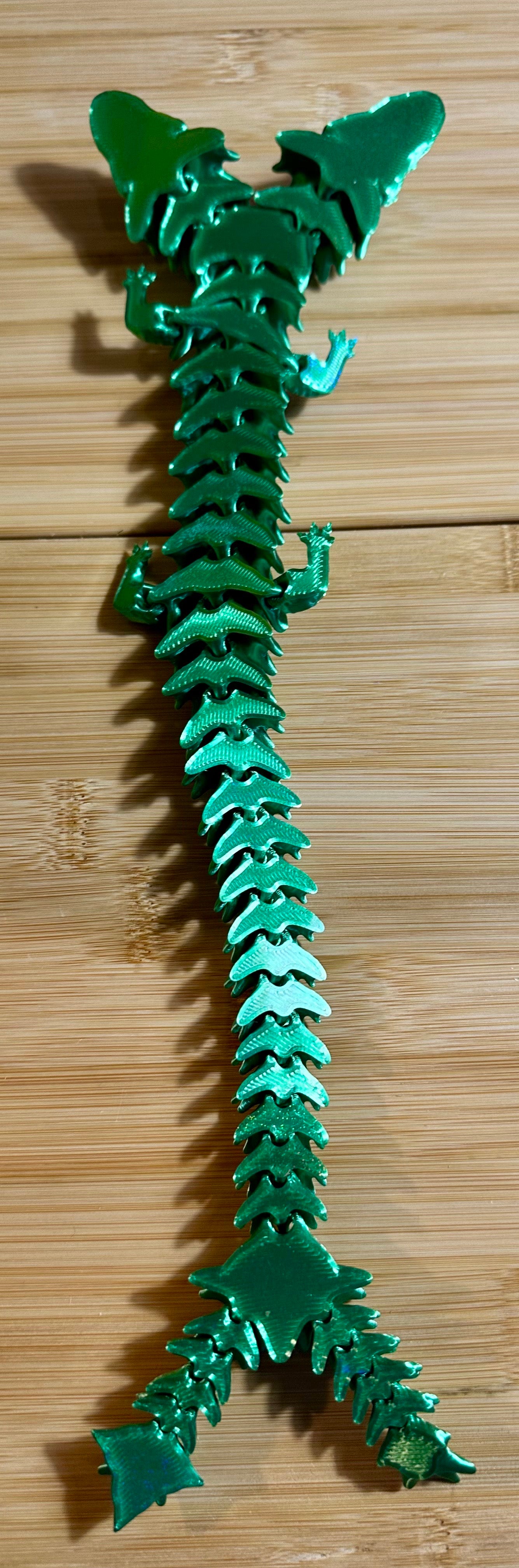 Two Headed Two Tail Articulated Dragon 3d printed