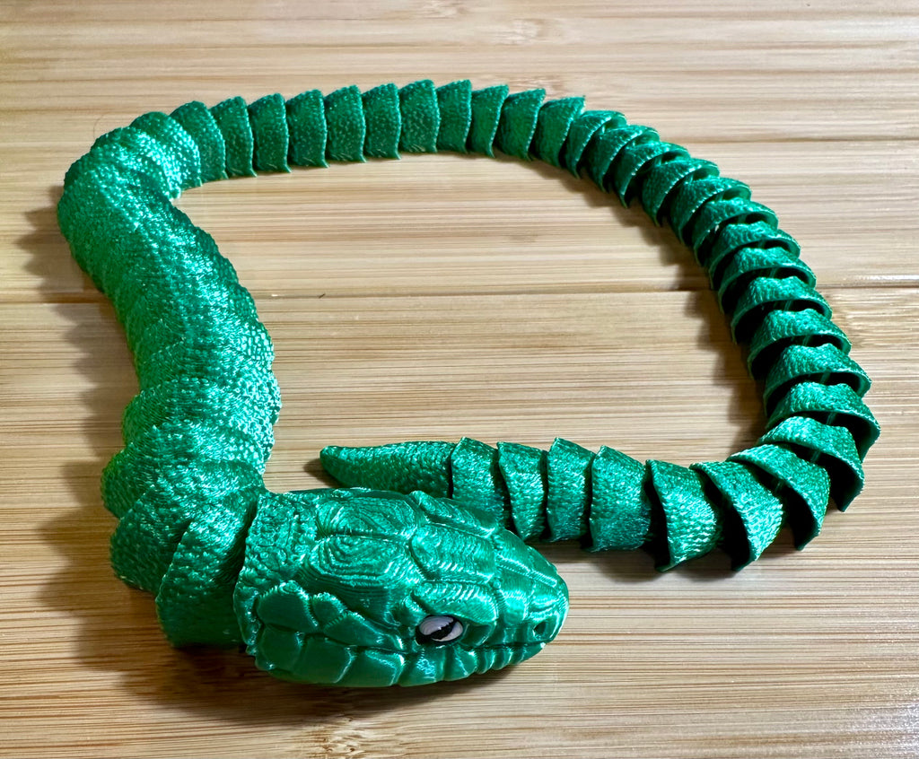 Green Articulated Snake 3d printed