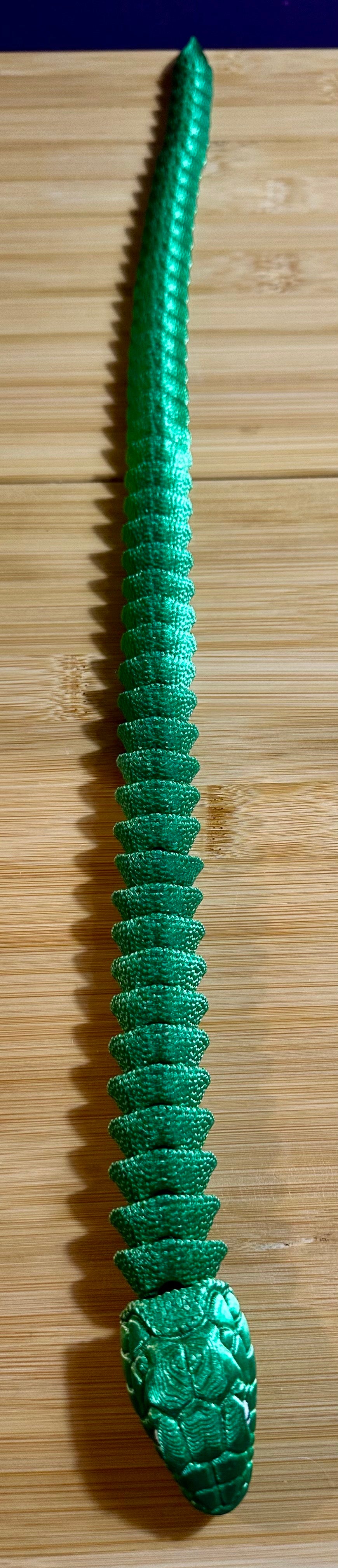 Green Articulated Snake 3d printed