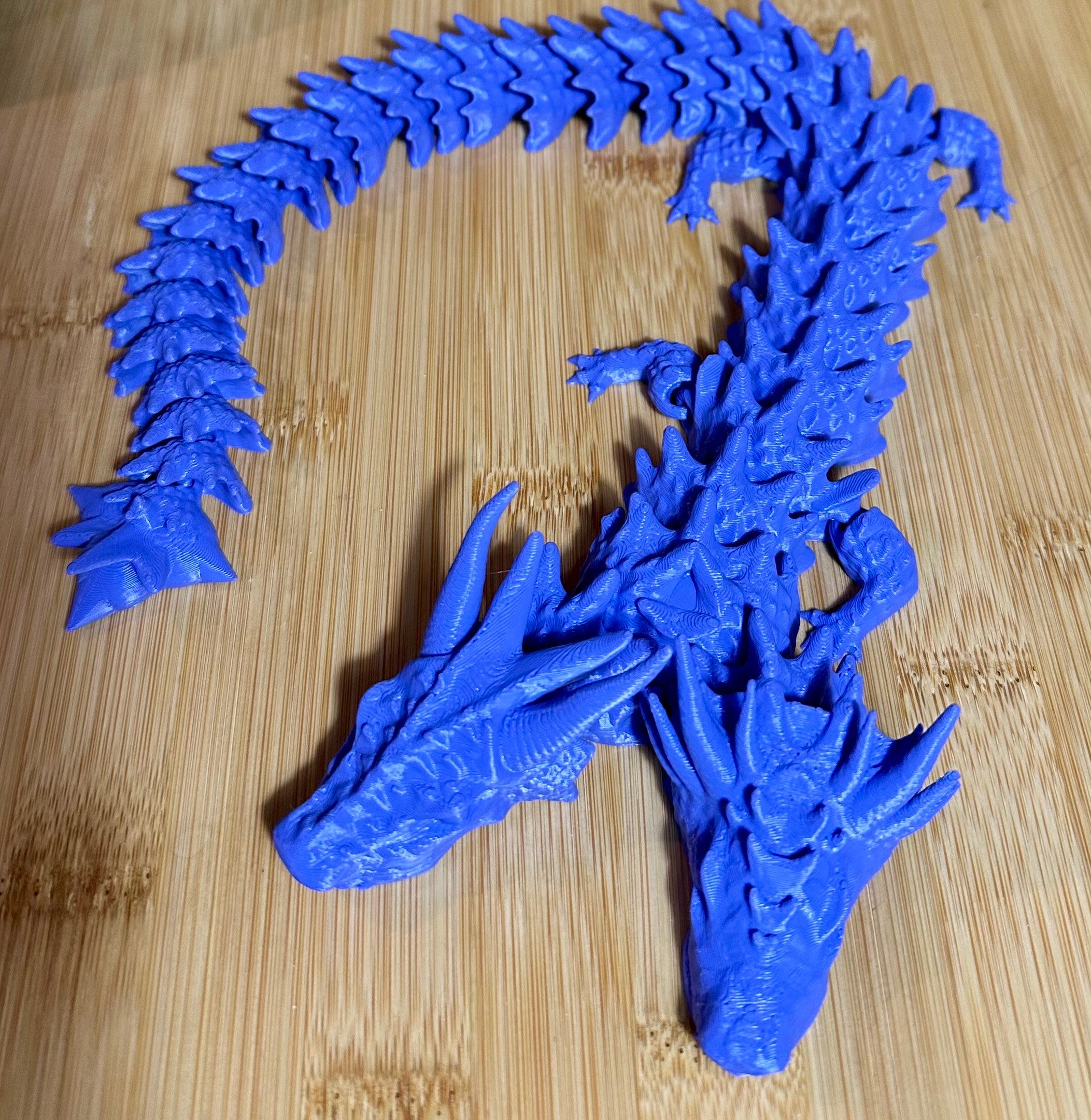 Purple Two Headed Articulated Dragon 3d printed