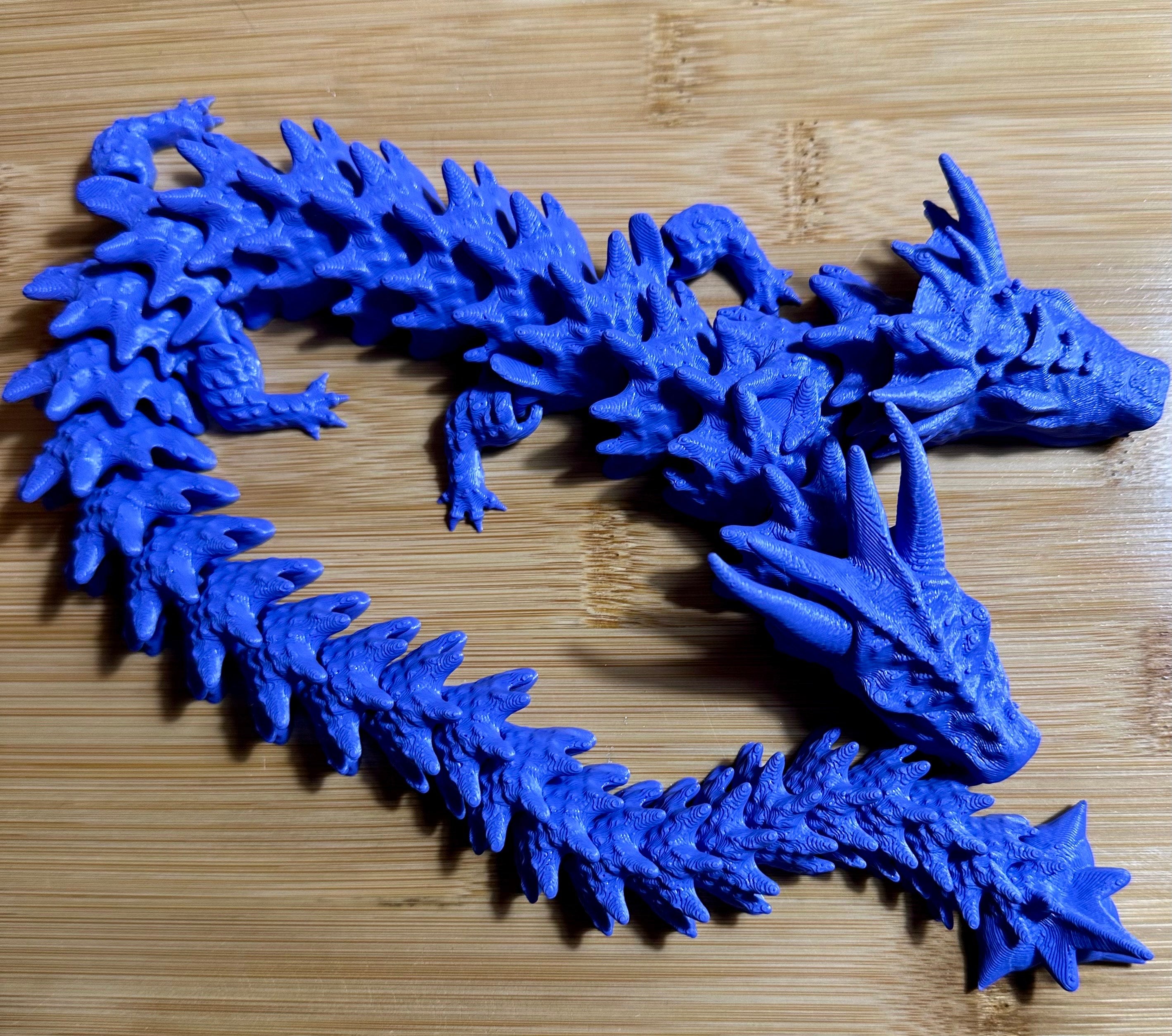 Purple Two Headed Articulated Dragon 3d printed